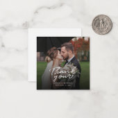 Budget Wedding Foto Handschrift Vielen Dank Mitteilungskarte (Vorderseite/Rückseite Beispiel)