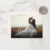 Budget Wedding Foto Handschrift Vielen Dank Mitteilungskarte (Vorderseite/Rückseite Beispiel)