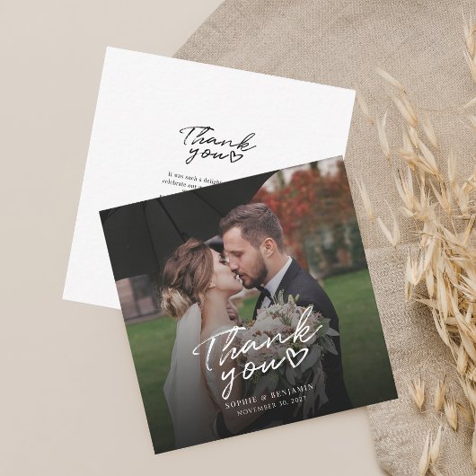 Budget Wedding Foto Handschrift Vielen Dank Mitteilungskarte