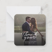 Budget Wedding Foto Handschrift Vielen Dank Mitteilungskarte (Vorderseite)