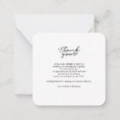 Budget Wedding Foto Handschrift Vielen Dank Mitteilungskarte (Rückseite)