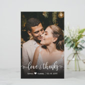 Budget Wedding Foto Liebe und Dankkarte (Stehend Vorderseite)