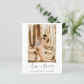Budget Wedding Foto Minimalistisch Danke Karte (Stehend Vorderseite)