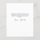 Budget Wedding Foto Minimalistisch Danke Karte (Rückseite)