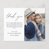 Budget Wedding Foto Minimalistisch Danke Karte (Vorderseite)