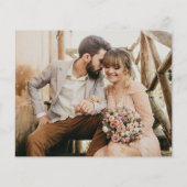 Budget Wedding Foto Minimalistisch Danke Karte (Rückseite)