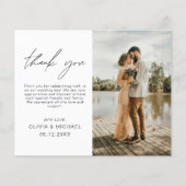 Budget Wedding Foto Minimalistisch Danke Karte (Vorderseite)