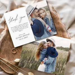 Budget Wedding Foto Minimalistisch Danke Karte