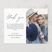 Budget Wedding Foto Minimalistisch Danke Karte (Vorne)