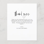Budget Wedding Foto Minimalistisch Danke Karte (Rückseite)