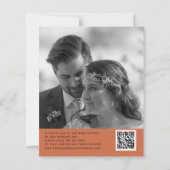 Budget Wedding Foto QR Code Terracotta Vielen Dank (Rückseite)
