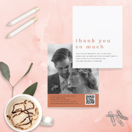 Budget Wedding Foto QR Code Terracotta Vielen Dank