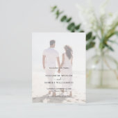 Budget Wedding Foto Save the Date Postkarte (Stehend Vorderseite)