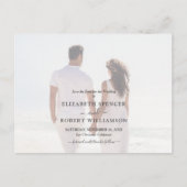Budget Wedding Foto Save the Date Postkarte (Vorderseite)