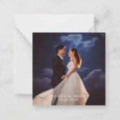 Budget Wedding Foto Sun Moon Monogram Vielen Dank Mitteilungskarte (Rückseite)