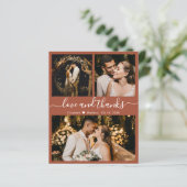 Budget Wedding Foto Terracotta Dankeschön Karte (Stehend Vorderseite)