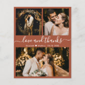 Budget Wedding Foto Terracotta Dankeschön Karte (Vorderseite)