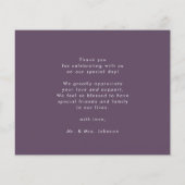 Budget Wedding Foto Vielen Dank Mauve Lila Card (Rückseite)