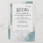 Budget Wedding Gold Dusty Blue Abstrakt Skies (Vorne/Hinten)