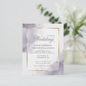 Budget Wedding Gold Dusty Plum Lila Einladung (Stehend Vorderseite)