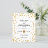 Budget Wedding Gold Glitzer Confetti Einladung (Stehend Vorderseite)