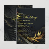 Budget Wedding Gold und Black Tropical Blätter (Vorne/Hinten)