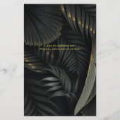 Budget Wedding Gold und Black Tropical Blätter (Rückseite)