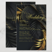 Budget Wedding Gold und Black Tropical Blätter (Vorne/Hinten)