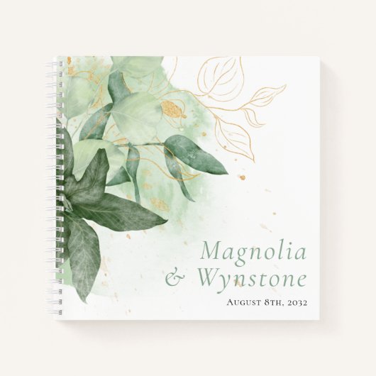 BUDGET Wedding Green Gästebuch Notizblock (Vorderseite)