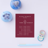 Budget Wedding Hair Makeup Timeline borundy Flyer (Einzeln)