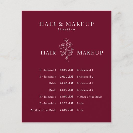 Budget Wedding Hair Makeup Timeline borundy Flyer (Vorne)