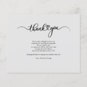 Budget Wedding Hand Letter Foto Dankeschön Karte (Rückseite)