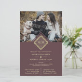 Budget Wedding Initials 2 Photos Lace Elegant (Stehend Vorderseite)