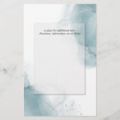 Budget Wedding Light Aquamarin Blue Silver Abstrak (Rückseite)