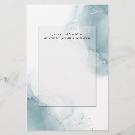 Budget Wedding Light Aquamarin Blue Silver Abstrak (Rückseite)