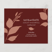 Budget Wedding Maroon Save the Date Flyer (Vorne)