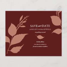 Budget Wedding Maroon Save the Date Flyer