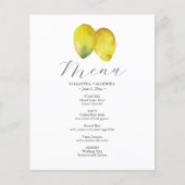 Budget Wedding Menu Lemon und Amalfi Tile Flyer (Vorne)