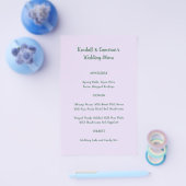 Budget Wedding Menu Solid Lavender Flyer (Einzeln)
