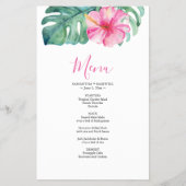 Budget Wedding Menu Tropischer Hibiskus Flyer (Vorne)