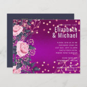 Budget Wedding Metallic Look Rosegold Pink Floral (Vorne/Hinten)