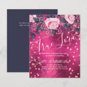 Budget Wedding Metallic Look Rosegold Pink Floral (Vorne/Hinten)