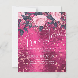 Budget Wedding Metallic Look Rosegold Pink Floral