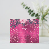 Budget Wedding Metallic Look Rosegold Pink Floral (Stehend Vorderseite)