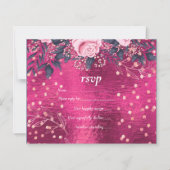 Budget Wedding Metallic Look Rosegold Pink Floral (Vorderseite)