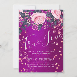 Budget Wedding Metallic Look Rosegold Pink Floral