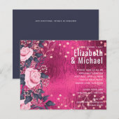 Budget Wedding Metallic Look Rosegold Pink Floral (Vorne/Hinten)