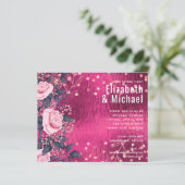 Budget Wedding Metallic Look Rosegold Pink Floral (Stehend Vorderseite)