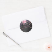 Budget Wedding Metallic Look Rosegold Pink Floral Runder Aufkleber (Umschlag)