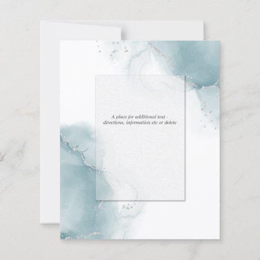 Budget Wedding Pale Aqua Aquamarin Silver Abstrakt (Rückseite)